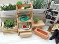 Wichtel Zubehör Miniatur Salat Terrakotta Topf Pflanztisch Garten Blumentopf Gemüse 6