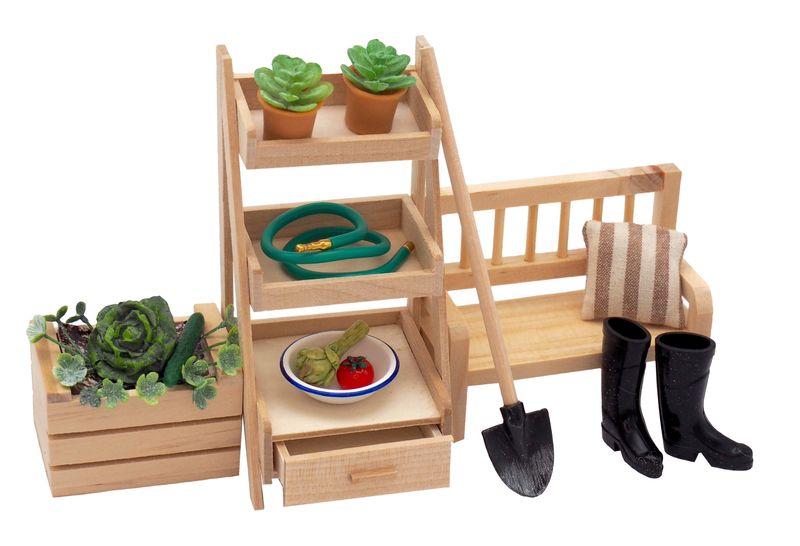 Wichtel Zubehör Miniatur Kürbis Sitzbank Sitzbank Stiefel Garten Blumentopf Gemüse