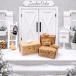 Wichteltür Miniatur Kartons Pakete Holztruhe Päckche und Briefe Puppenhaus  3