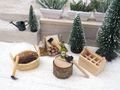 Wichtel Zubehör Miniatur Beil Axt Tanne Werkzeug Korb Brennholz SET   3