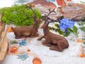 Beide Hirsch Deko Figur Braun Rentier Liegend Weihnachten Herbst Advent 2 Stück 2