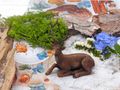 Bunt Hirsch Fuß hoch Deko Figur Braun Rentier Liegend Weihnachten Herbst Advent 2 Stück 5