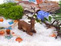 Hirsch gerade Deko Figur Braun Rentier Liegend Weihnachten Herbst Advent 2 Stück 4