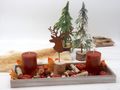 Tischdeko Tablett Herbst Winter Rost Hirsch Kerzen Streudeko 2