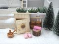 Miniatur Deko Wellness Häuschen - Sauna mit Pink Accessoires 4