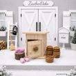 Miniatur Deko Wellness Häuschen - Sauna mit Pink Accessoires 4