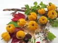Deko Kürbis Stoff Zweig Gelb Herbst Deko 10 Stück/Ast 70cm 9