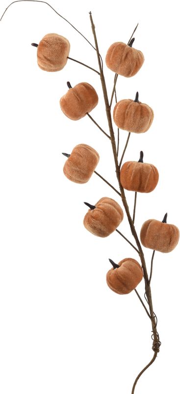 Kürbis Stoff Zweig Ocker Herbst Deko 10 Stück/Ast 70cm