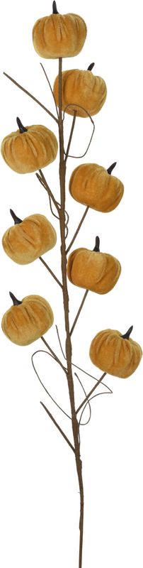 Kürbis Stoff Zweig Gelb Herbst Deko 10 Stück/Ast 70cm