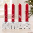  Adventskerzen - Stabkerzen Rot mit Zahlen 1–4 und Weihnachtsmotiven  4