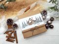 Geldgeschenk Kraft Banderole Wald Hirsch Fuchs Haus Weihnachten 3