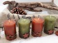 4 Adventskerzen mit Holzsternen – Handgefertigte Weihnachtsdeko im natürlichen Look 2