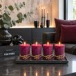 Advent Kerzen Erika mit Schneeflocke Brenndauer ± 27h Weihnachten Deko 4 Stück 2