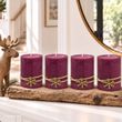 4 Adventskerzen für Adventskranz - selbstverlöschend, durchgefärbt, Made in Germany, handdekoriert 5
