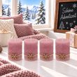 Adventskerzen Kerzen Rosa Schneeflocke Gold Adventskerzen Weihnachten Deko  2