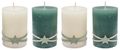 Adventskerzen Stumpenkerzen Kerzen Salbei Creme Stern Adventskranz Weihnachten Deko 9x6cm 4 Stück 1
