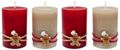 Adventskerzen Stumpenkerzen Kerzen Beige Sand Rot Lebkuchenmann Adventskranz Weihnachten Deko 9x6cm 4 Stück 1