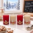 4 Adventskerzen in Beige & Rot mit Lebkuchenmann Figur - Geschenk Weihnachten Deko Küche 2