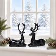 Deko Hirsch aus Polyresin in schwarz - Weihnachtsdeko, Tischdeko & Geschenk 2