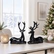 Weihnachtsdeko Rentier Figur Hirsch Schwarz Statue Deko 3
