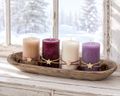 4 Kerzen - Adventskerzen dekoriert mit Sternen, handgegossene Stumpenkerzen in Beige Beere Flieder & Creme 3