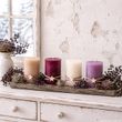 Adventskerzen Beige Beere Flieder & Creme, 9x6cm dekoriert mit Stern - für Adventskranz Weihnachten Winter Deko 4