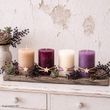 4 Adventskerzen in Beige Beere Flieder Creme – Deko Kerzen für Weihnachten 2