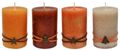 Adventskerzen Stumpenkerzen Kerzen Orange Safran Beige Baum Stern Braun Adventskranz Weihnachten Deko 9x6cm 4 Stück 1