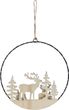 Metallring Schwarz mit LED Türkranz Haus Tannenbaum Hirsch Natur Weiß Weihnachten Ø20cm 6