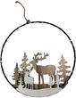 Metallring Schwarz mit LED Türkranz Haus Tannenbaum Hirsch Natur Weiß Weihnachten Ø20cm 5