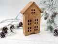 Deko Mango Holz Haus 19cm Weihnachten Geschenk Umzug 7