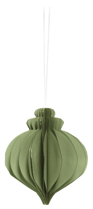 Wabenball Papier Ornament Olivgrün Hängedeko Weihnachten 10cm H