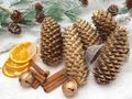 Zapfen Gold Fichten Natur Deko Basteln Weihnachten Tischdekoration Adventskranz 3