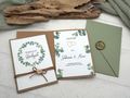 Einladungskarte zur Hochzeit Eukalyptus Kraft Vintage Greenery Einladung Boho 3