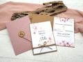 Einladungskarte mit Briefumschlag Rosa Blumen Personalisiert Konfirmation Karte 5