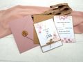 Einladungskarte mit Briefumschlag Rosa Blumen Personalisiert Taufe Karte 8