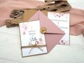 Einladungskarte mit Briefumschlag Rosa Blumen Personalisiert Kommunion Karte 2