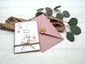 Einladungskarte mit Briefumschlag Rosa Blumen Personalisiert Kommunion Karte 3