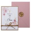 Einladungskarte mit Briefumschlag Rosa Blumen Personalisiert Taufe Karte 7