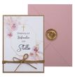 Einladungskarte mit Briefumschlag Rosa Blumen Personalisiert Konfirmation Karte 4