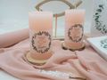 Deko Kommunion Konfirmation Eukalyptus Fisch Gold PERSONALISIERT Kerzen Deko Set 4