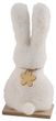 Plüsch Hase auf Holzsockel Weiß großer Hase Ostern Deko Figur 36cm Hoch 3