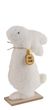 Plüsch Hase auf Holzsockel Weiß kleiner Hase Ostern Deko Figur 26cm Hoch 2