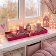 Deko Tablett aus Metall mit Holzboden 41cm – Pink & Natur zum selbst dekorieren 4