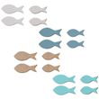 Tischdeko Streudeko Fische Holz Holzfische Blau Weiß Natur Kommunion Konfirmation 16 Stück 1