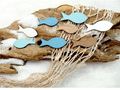 Streudeko Fische Türkis Blau Weiß Natur Holz Maritim Kommunion Konfirmation Deko Tischdeko 2