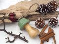 Holz Pilz mit glänzendem Schirm in Salbeigrün zum Aufhängen als Herbst oder Winter Deko 3