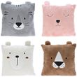 Kissen Tiere Braun Grau Rosa Weiß Kuschelkissen Kinderzimmer Deko 40x40cm 1