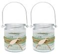 Windlicht Banderole Glaube Liebe Hoffnung Salbei Grün Fisch Weiß Kommunion Konfirmation Tischdeko 9cm Hoch 2 Stück 1