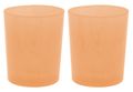 2 Teelichthalter Teelichtgläser Orange Tischdeko Deko Herbst Geburtstag Party 1